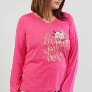 Dámské pyžamo dlouhé Vienetta Secret Rose