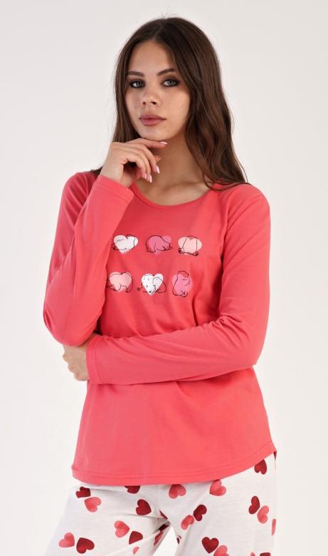 Dámské pyžamo dlouhé Vienetta Secret Valentýna