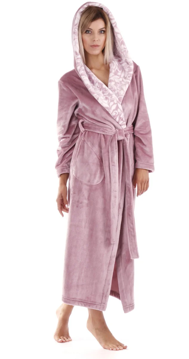 Dámský dlouhý župan s kapucí Vestis Flora 3956 mist