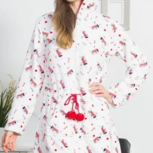 Dámský župan krátký s kapucí na zip Vienetta Secret Jezevčík