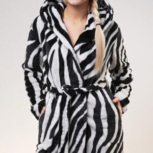 Dámský župan krátký s kapucí Vienetta Secret Zebra
