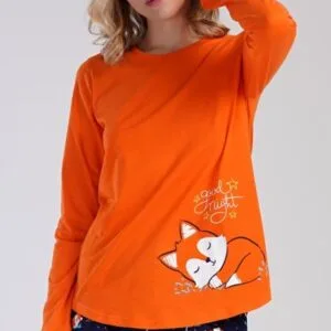 Dámské pyžamo dlouhé Vienetta Secret Liška