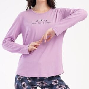 Dámské pyžamo dlouhé Vienetta Secret Violetta