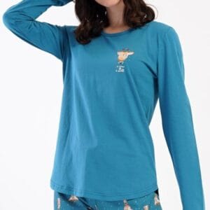 Dámské pyžamo dlouhé Vienetta Secret Malá žirafa