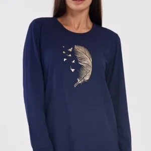 Dámské pyžamo dlouhé vienetta Secret Pírko