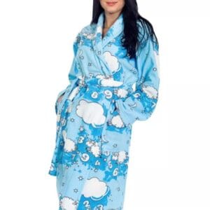 Dámský župan 20692 modrá/ovce SPACE