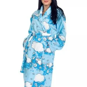 Dámský župan 20692 modrá/ovce SPACE