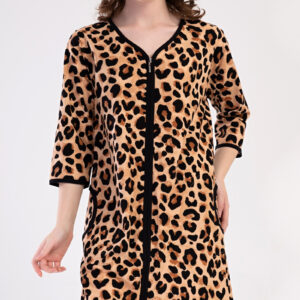 Dámské domácí šaty s tříčtvrtečním rukávem Vienetta Secret Leopard