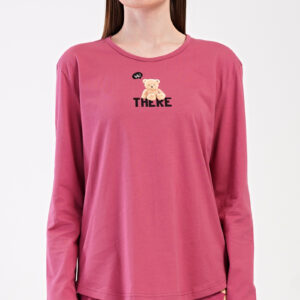 Dámské pyžamo dlouhé Vienetta Secret Pink bear