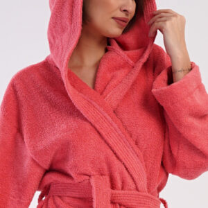 Dámský župan dlouhý s kapucí Vienetta Secret Jahoda