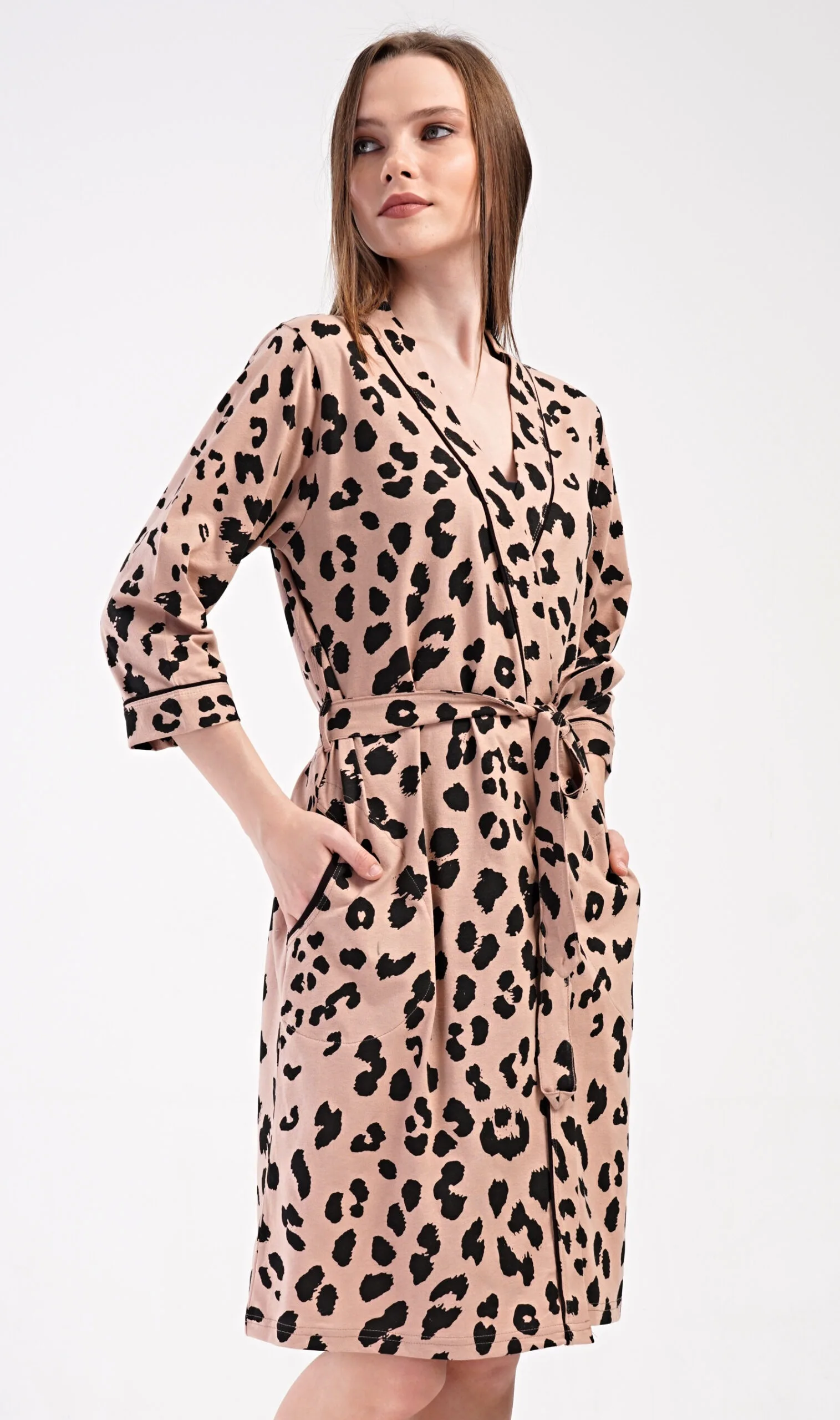 Dámský župan krátký Vienetta Secret Leopard