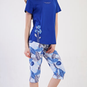 Dámské modré pyžamo Vienetta Secret JULIE