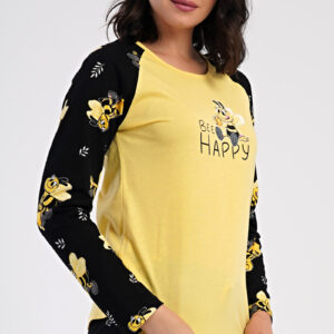 Dámské pyžamo dlouhé Vienetta Secret Včelka