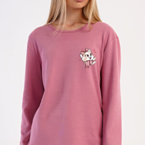 Dámské pyžamo dlouhé Vienetta Secret Kotě se šálou