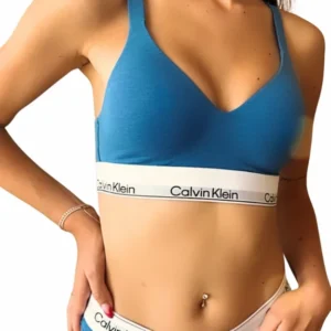 Dámská podprsenka Calvin Klein LV00QF8500 POSEIDON BLUE