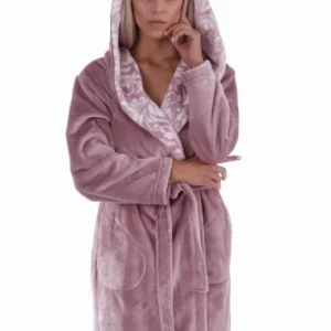 Dámský župan s kapucí Vestis Flora 4856 mauve